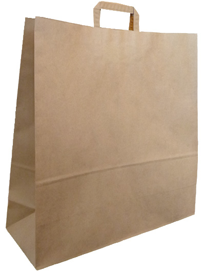 Paper Tape Handle Bags Brown Kraft