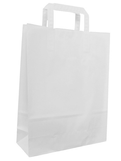Paper Tape Handle Bags White Kraft