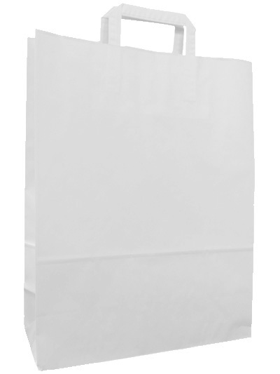 Paper Tape Handle Bags White Kraft