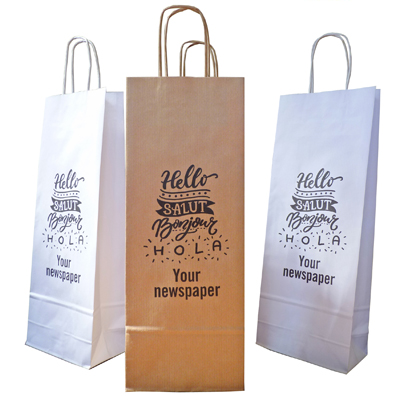 Twist Handle Wine Paper Bags and Newspaper Paper Bags