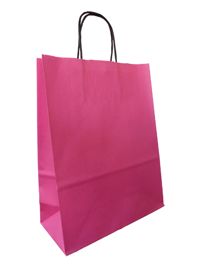 Fuschia Twist Handle Paper Bags