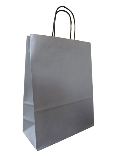 Metallic Silver Twist Handle Paper Bags